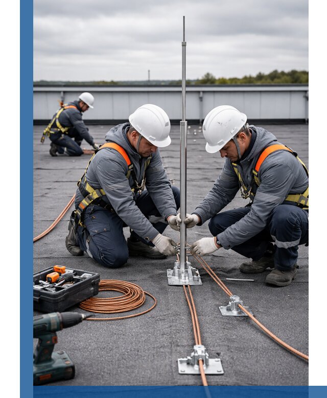 Монтаж молниезащиты на кровле в Саранске под ключ с гарантией