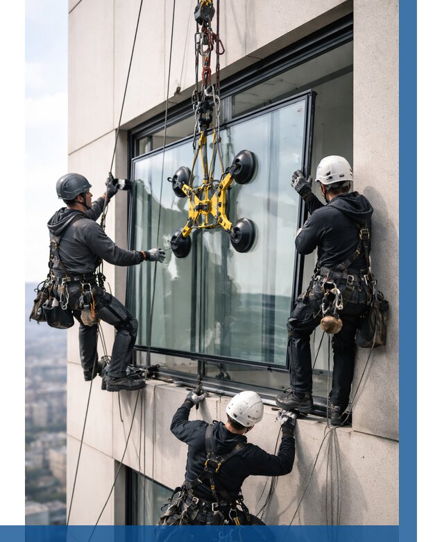 Монтаж стеклопакетов на высоте в Саранске от 3372 р. | ВЫСОТНИК-Срн