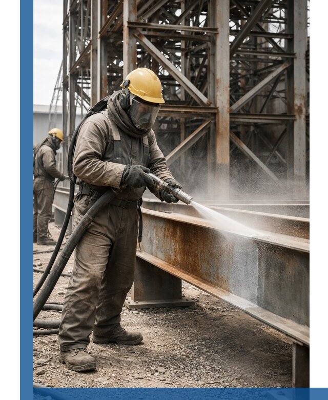 Пескоструйная очистка металлоконструкций в Саранске промышленная