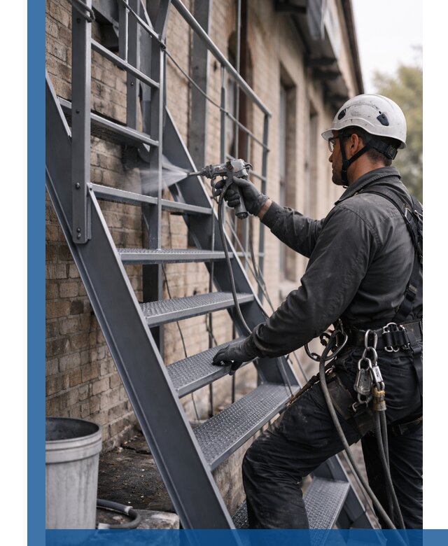 Покраска и антикоррозионная защита пожарных лестниц в Саранске