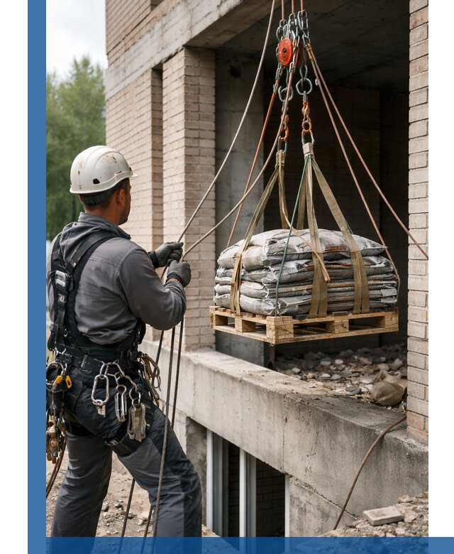 Подъем материалов на этаж веревками в Саранске оперативно