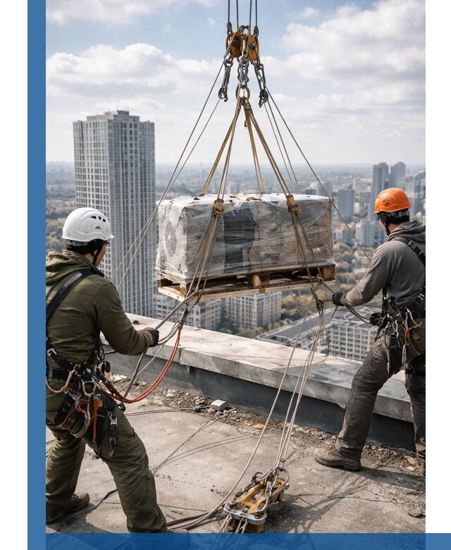 Подъем и монтаж крупногабаритных грузов на крышу в Саранске