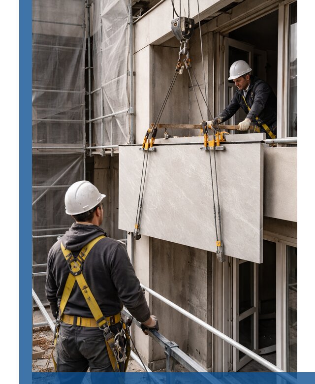 Подъем керамогранита на этаж в Саранске грузчиками и техникой