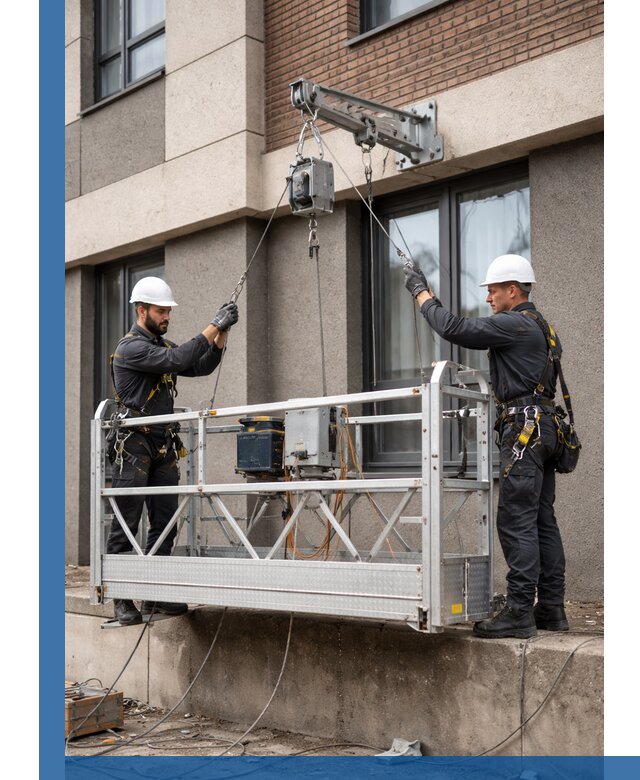 Монтаж и подъем фасадной люльки в Саранске с гарантией безопасности