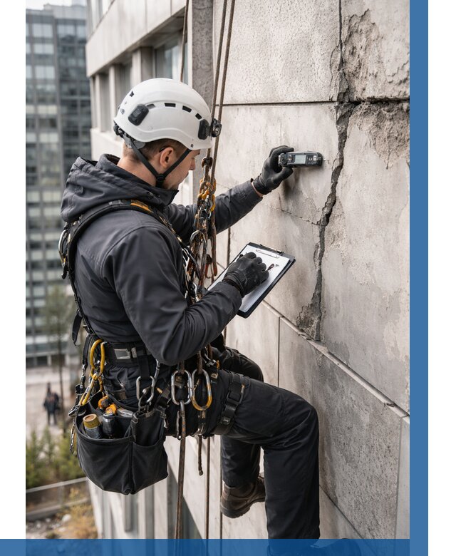 Обследование фасада альпинистами в Саранске от 126 р. | ВЫСОТНИК-Срн