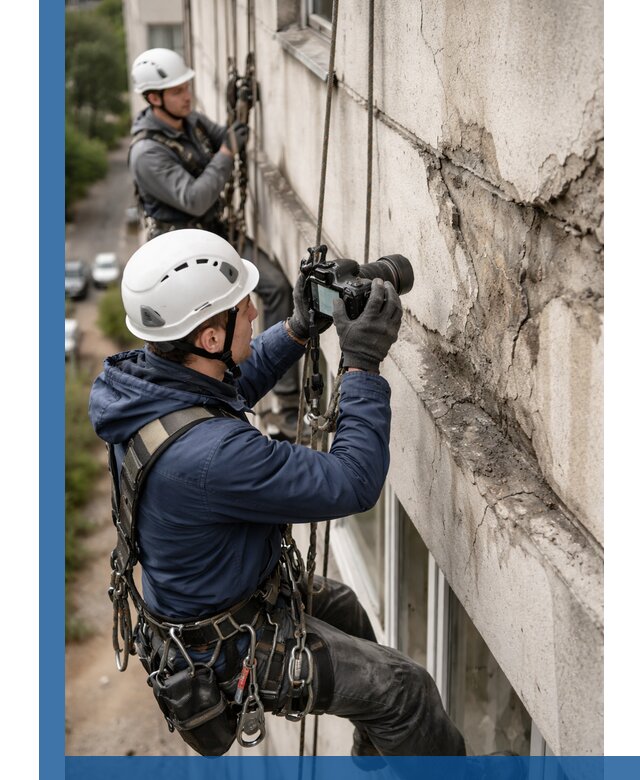 Фотофиксация дефектов фасада с высотной съемкой в Саранске